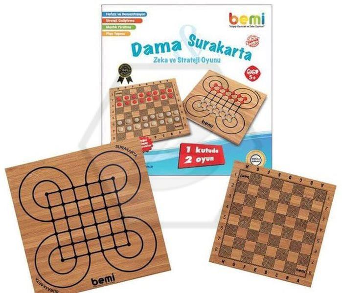 Ahşap Tabla Surakarta ve Dama Oyunu