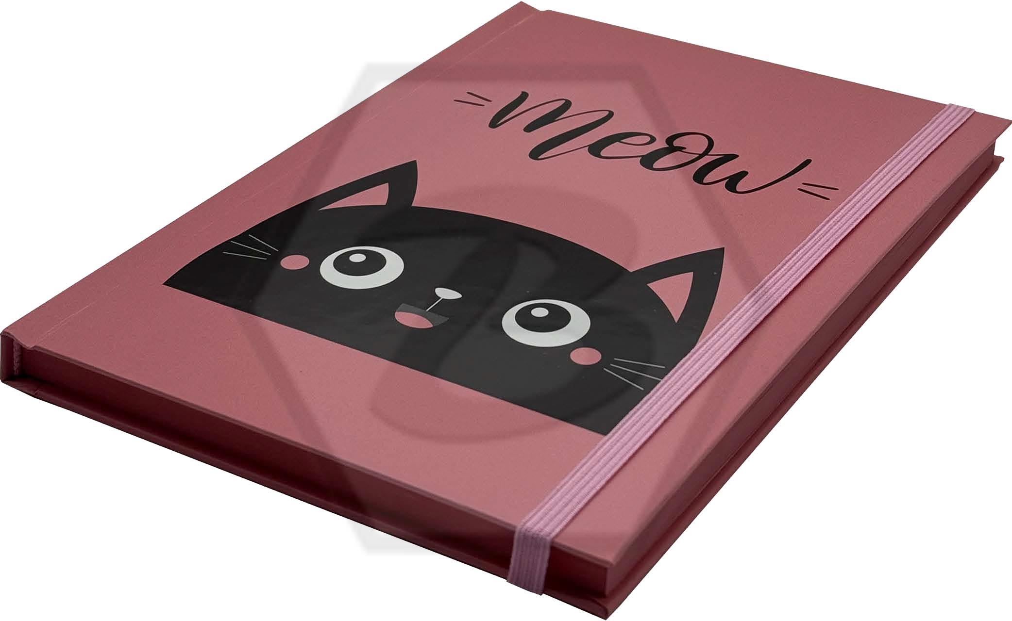 Meow Kedi İki Renk Çizgisiz Defter