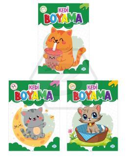 Kedi Boyama Seti (3 Kitap Takım)