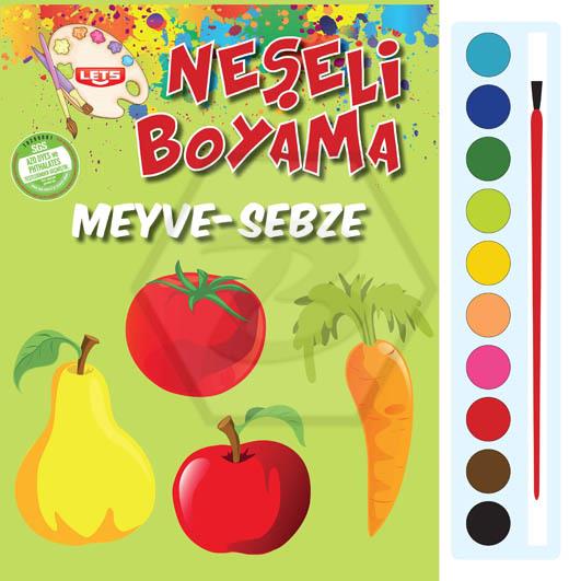 Neşeli Boyama - Meyve-Sebzeler - (Suluboyalı)
