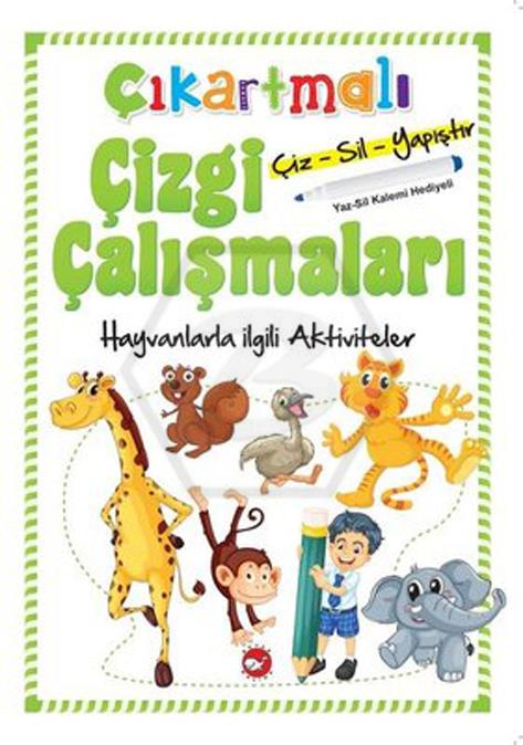 Çıkartmalı Çizgi Çalışmaları-Hayvanlarla ilgili Aktiviteler