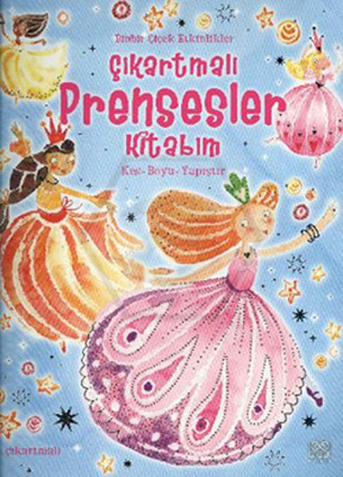 Çıkartmalı Prensesler Kitabım - Kes Boya Yapıştır