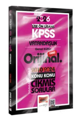 2026 KPSS Lise-Önlisans Vatandaşlık Orijinal 2010-2024 Konu Konu Çıkmış Sorular