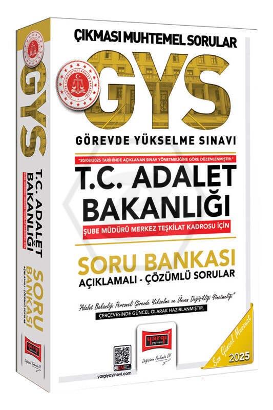 2025 T.C. Adalet Bakanlığı Şube Müdürü Merkez Teşkilat Kadrosu İçin Soru Bankası (Güncel Baskı)