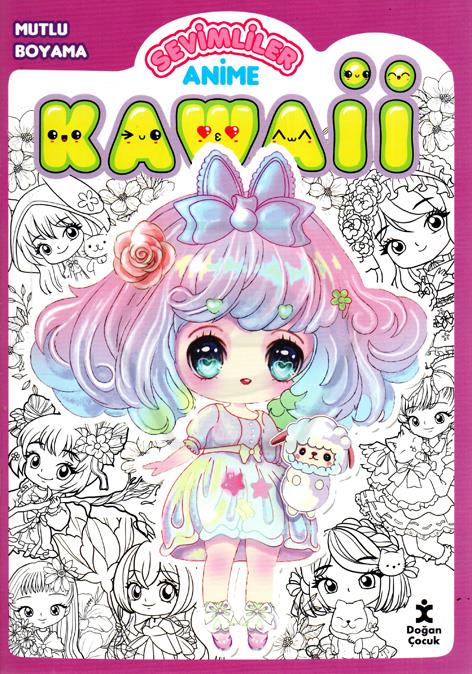 Kawaii Anime Mutlu Boyama 1 (Mor)