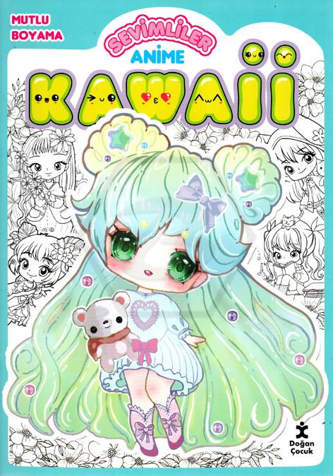 Kawaii Anime Mutlu Boyama 2 (Yeşil)