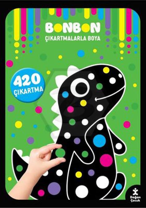 Bonbon Çıkartmalarla Boya Dinozorlar