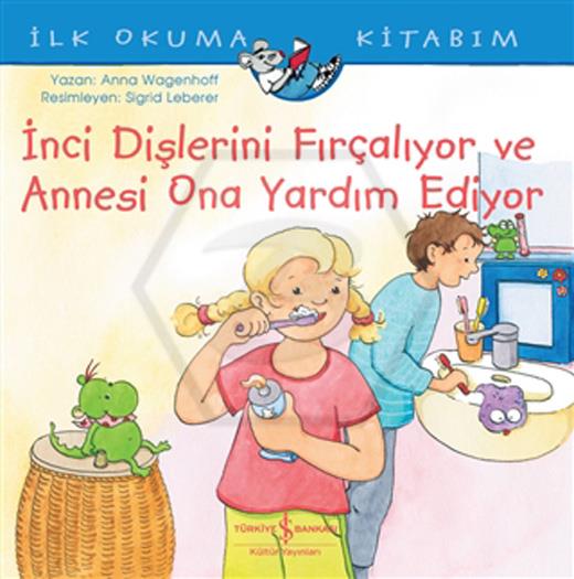 İnci Dişlerini Fırçalıyor Ve Annesi Ona Yardım Ed.