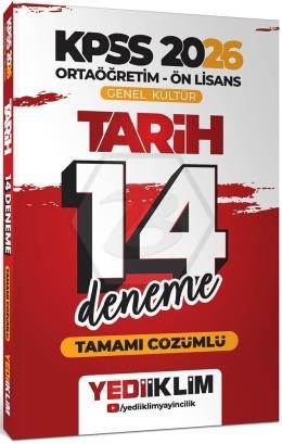 2026 KPSS Ortaöğretim Ön Lisans Genel Kültür Tarih Tamamı Çözümlü 14 Deneme