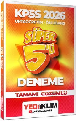 2026 KPSS Ortaöğretim Ön Lisans Genel Yetenek Genel Kültür Tamamı Çözümlü Süper 5 Deneme