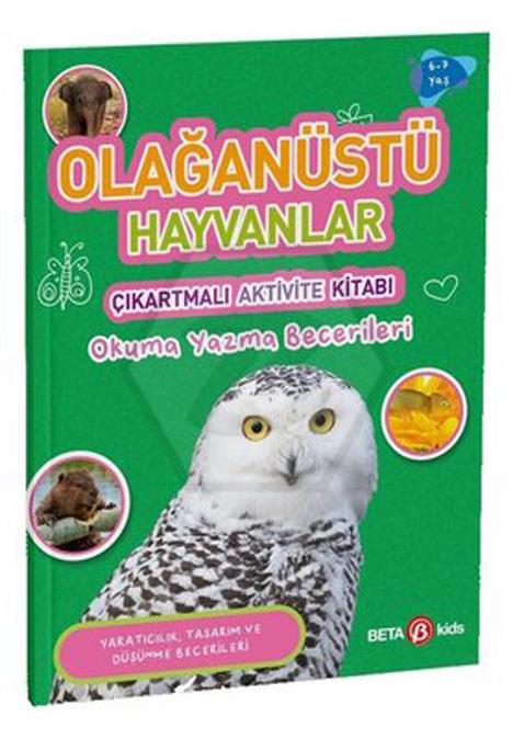 Olağanüstü Hayvanlar Çıkartmalı Aktivite Kitabı Okuma Yazma Becerileri 