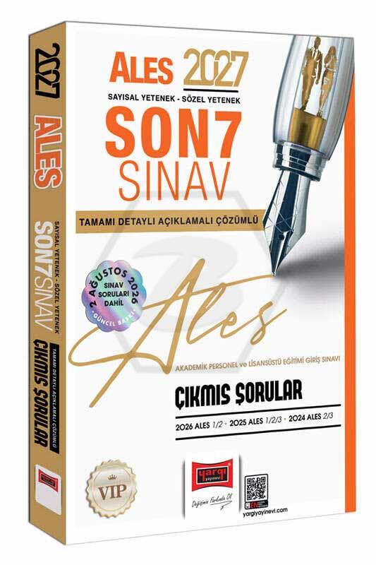 2027 ALES Sayısal-Sözel Yetenek Son 7 Sınav Tamamı Çözümlü Çıkmış Sorular
