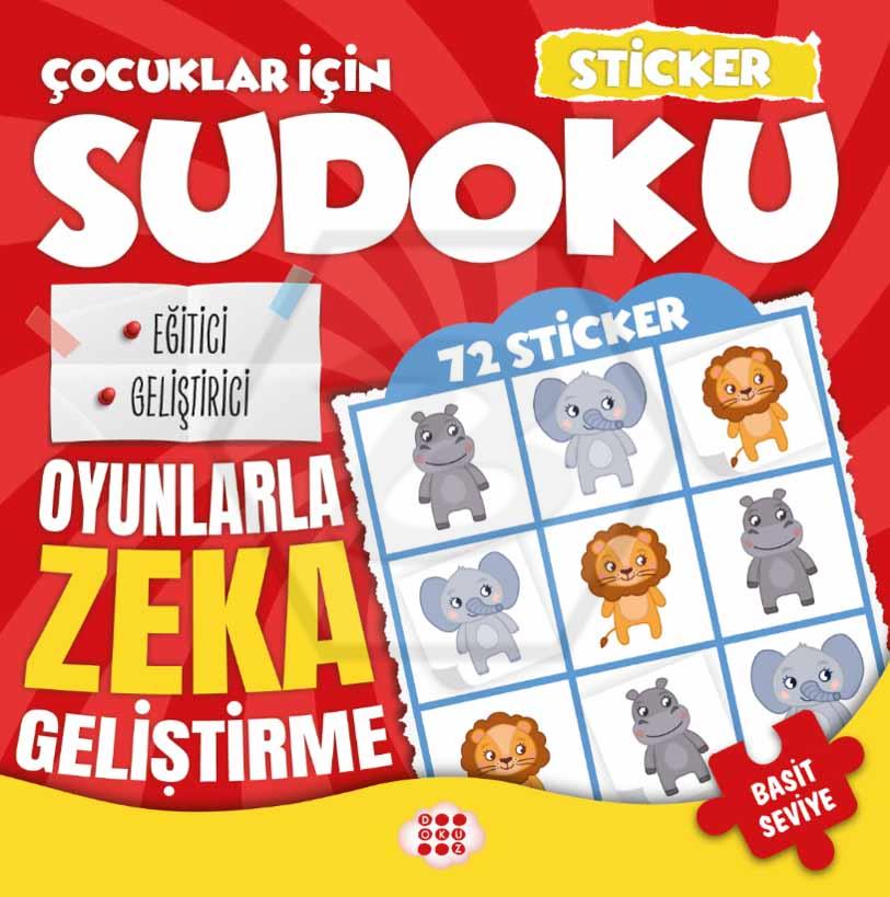 Çocuklar İçin Sudoku - Basit Seviye 1 (Sticker Hediyeli)