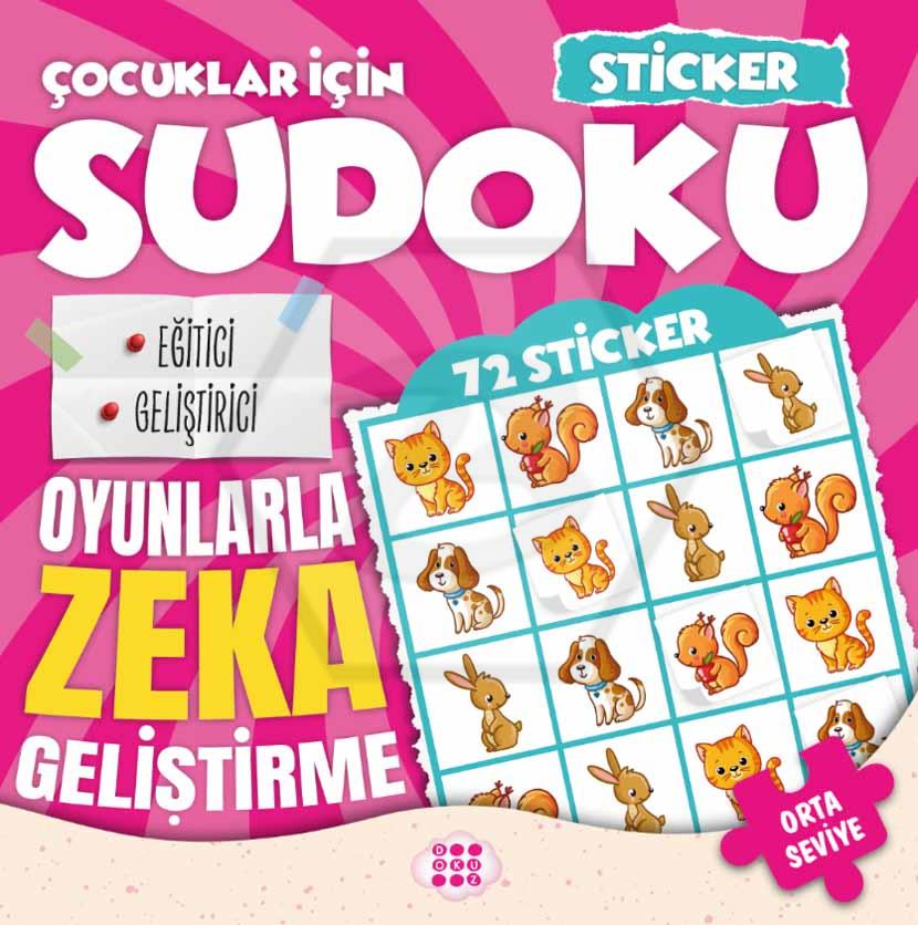 Çocuklar İçin Sudoku - Orta Seviye 1 (Sticker Hediyeli)