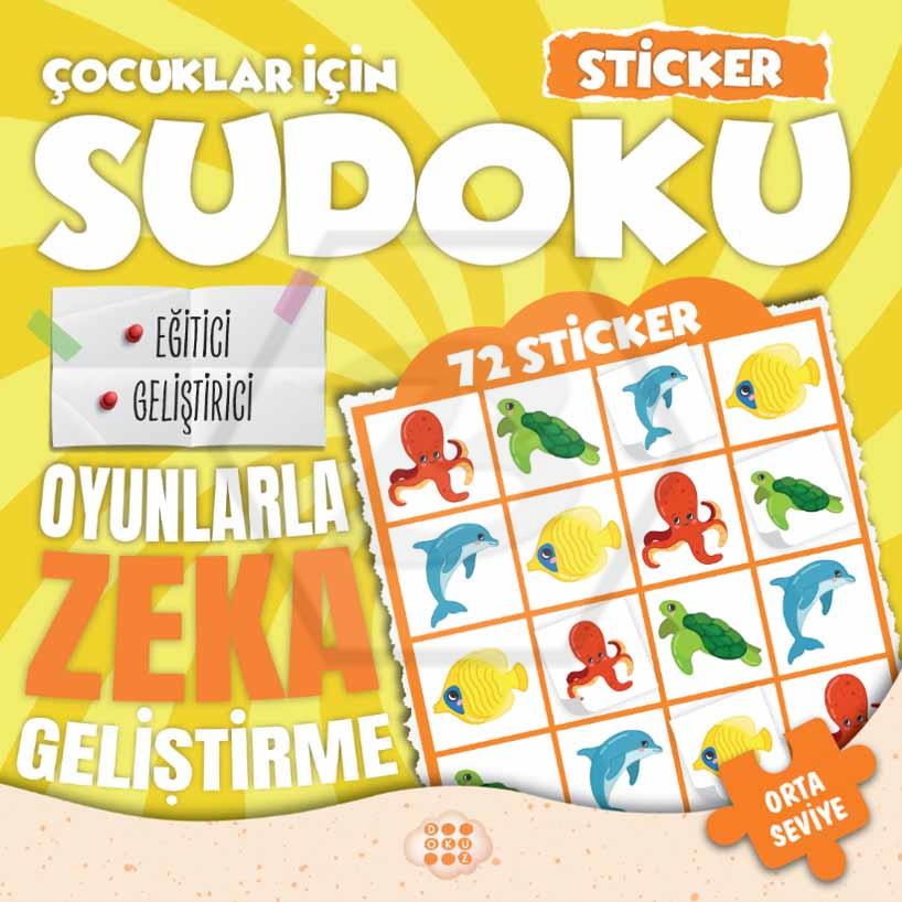Çocuklar İçin Sudoku - Orta Seviye 2 (Sticker Hediyeli)