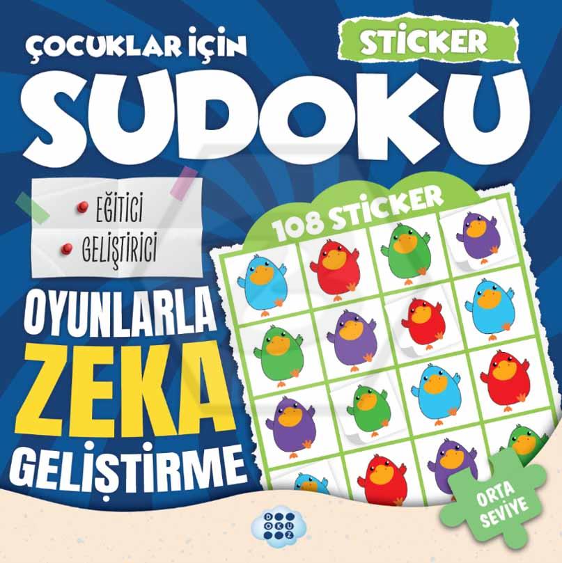 Çocuklar İçin Sudoku - Orta Seviye 3 (Sticker Hediyeli)