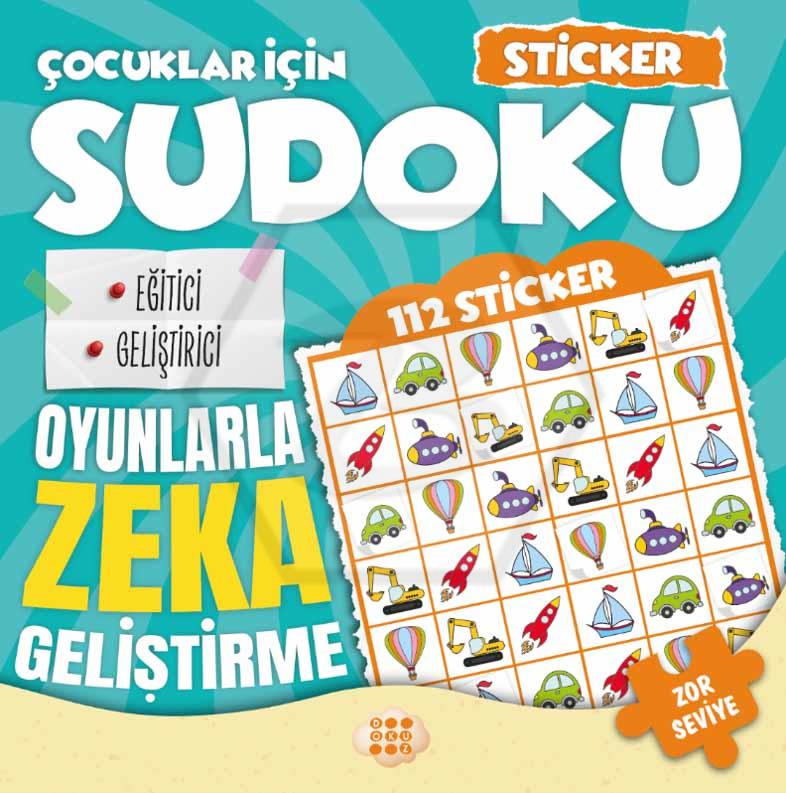 Çocuklar İçin Sudoku - Zor Seviye 1 (Sticker Hediyeli)