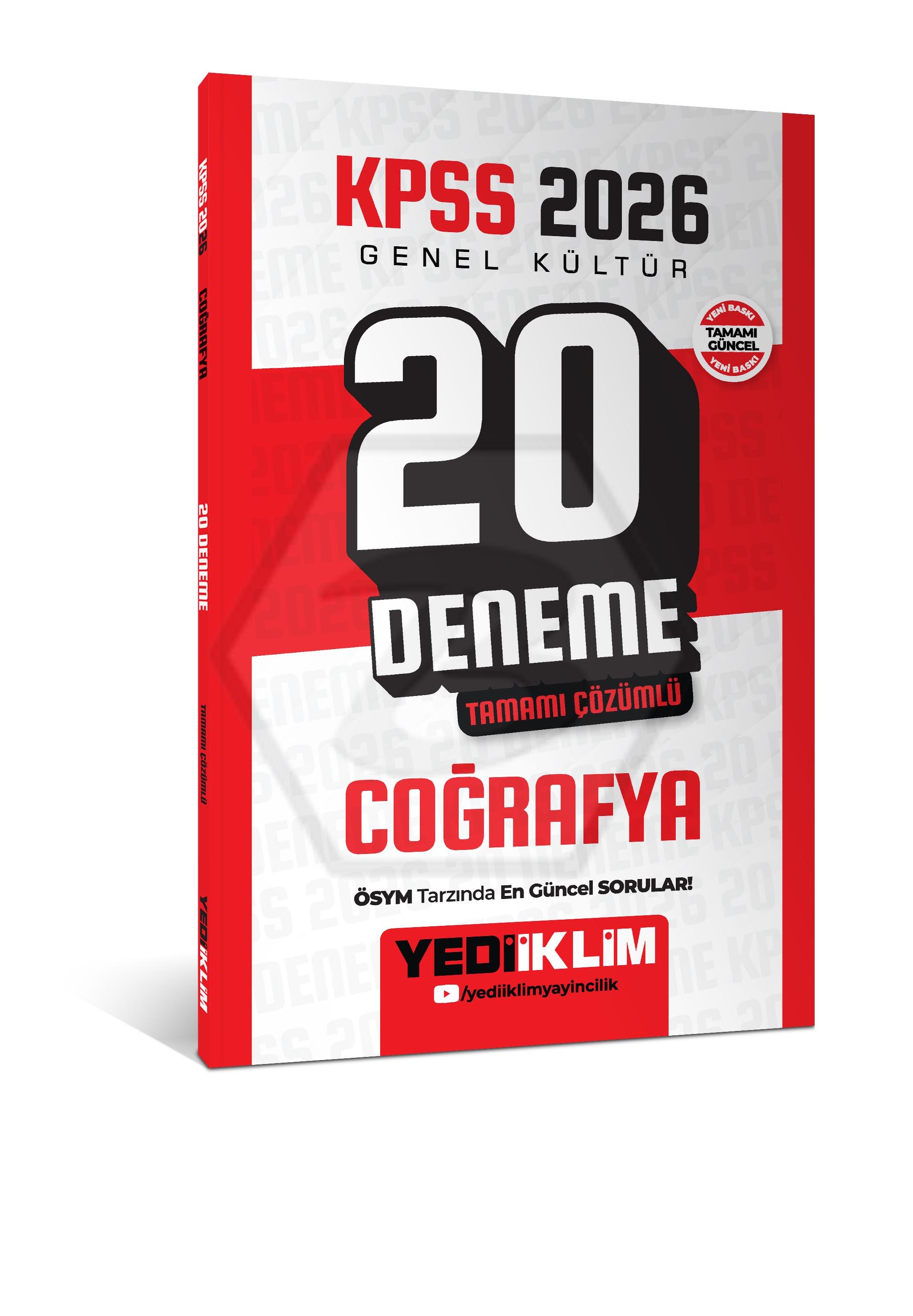 2026 KPSS Genel Kültür Coğrafya Tamamı Çözümlü 20 Deneme