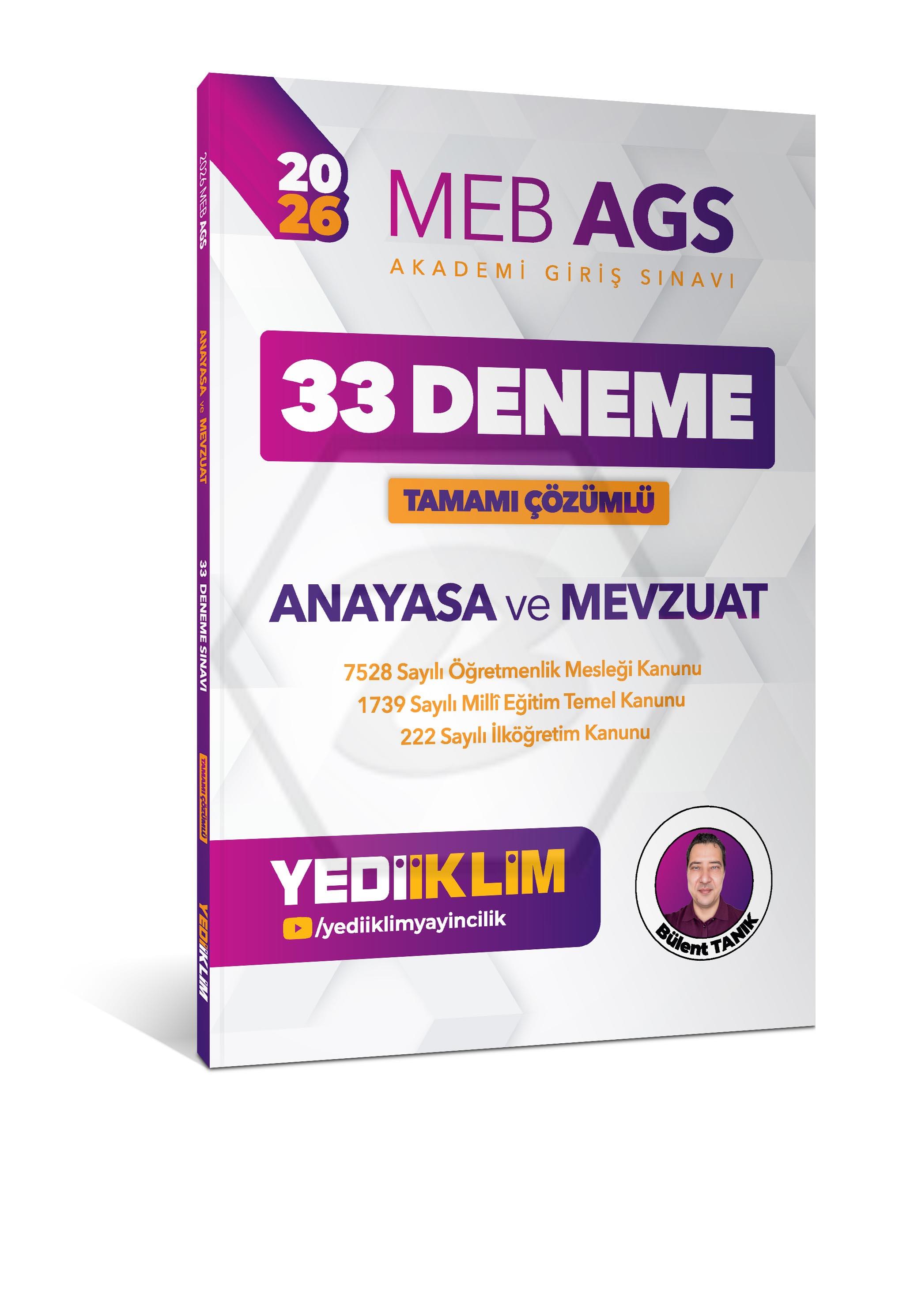 2026 MEB AGS Anayasa ve Mevzuat Tamamı Çözümlü 33 Deneme