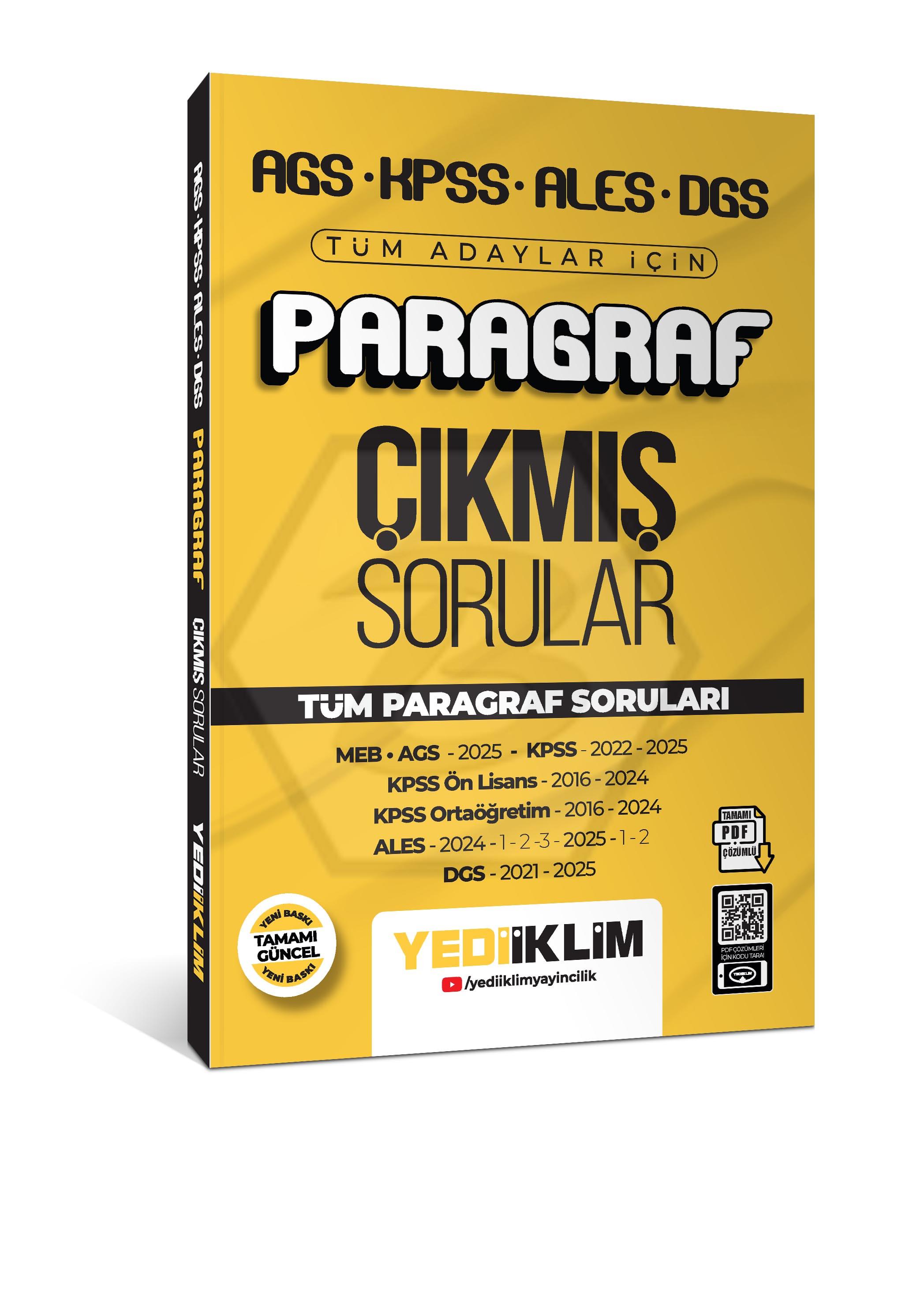 AGS KPSS ALES DGS Tüm Adaylar İçin Paragraf Tamamı PDF Çözümlü Tüm Paragraf Soruları Çıkmış Sorular