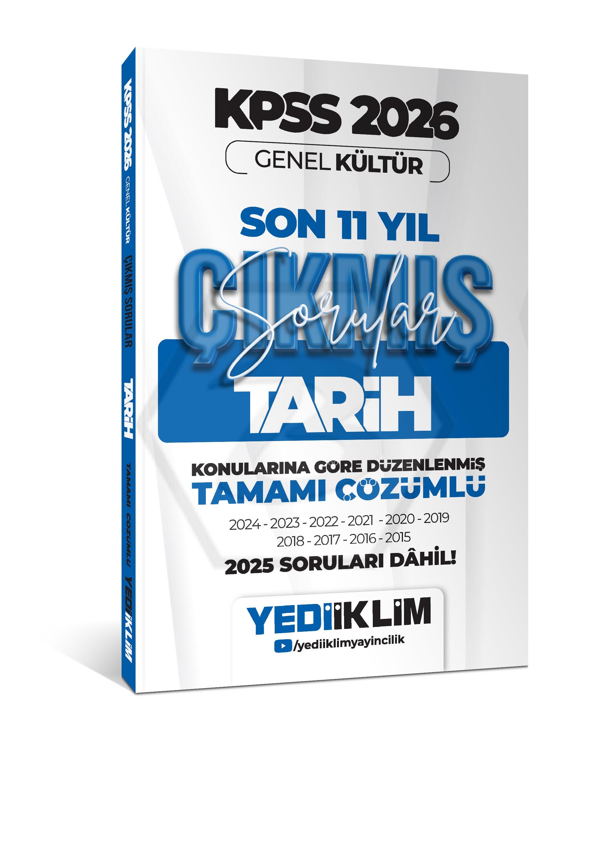 2026 KPSS Genel Kültür Tarih Konularına Göre Tamamı Çözümlü Son 11 Yıl Çıkmış Sorular