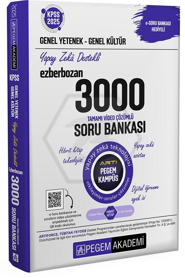 2025 KPSS Genel Yetenek Genel Kültür Ezberbozan 3000 Tamamı Çözümlü Soru Bankası