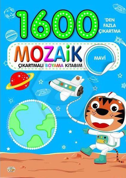 1600 Mozaik - Çıkartmalı Boyama Kitabım - Mavi