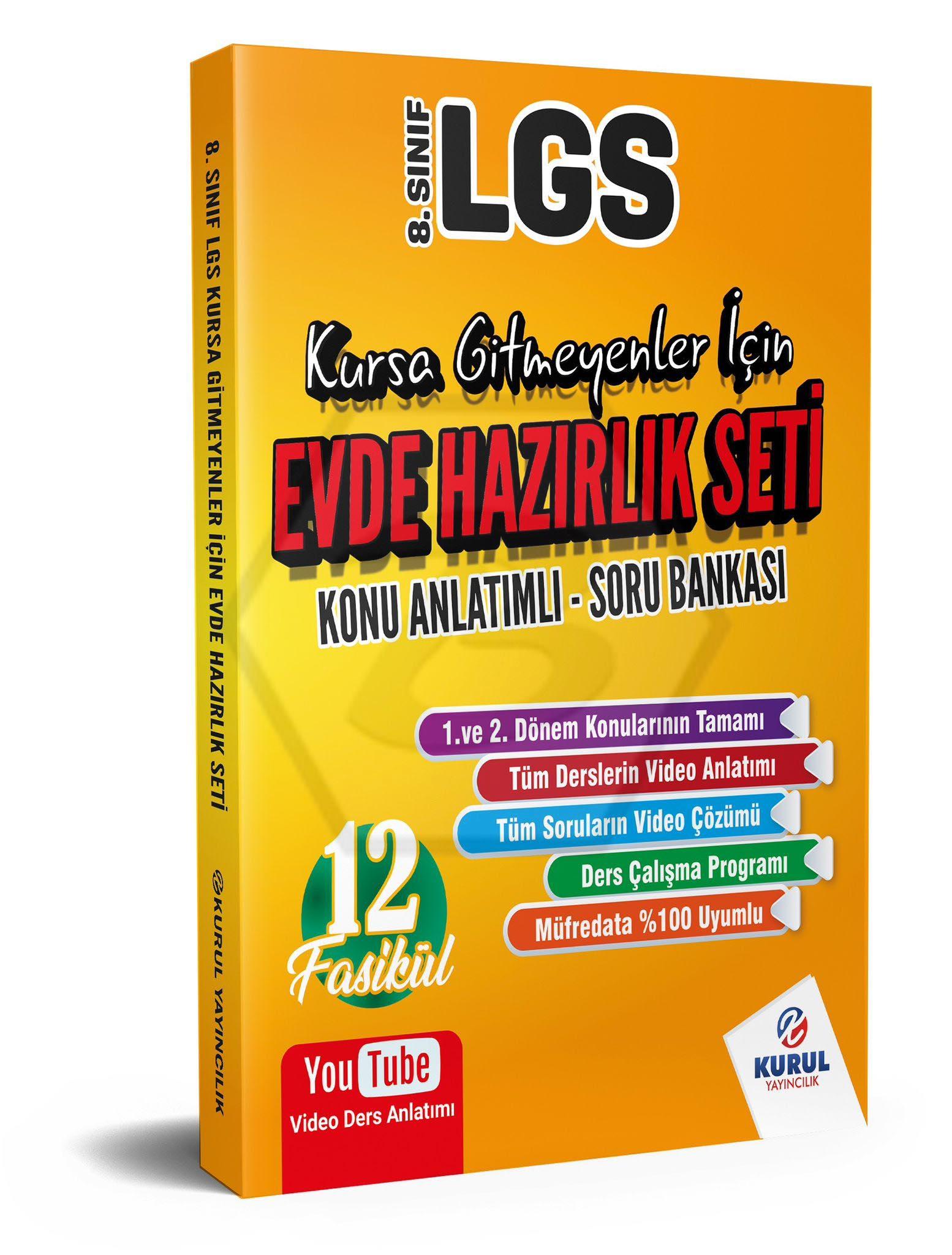 8.Sınıf LGS Kursa Gitmeyenler İçin Evde Hazırlık Seti Konu Anlatımlı Soru Bankası