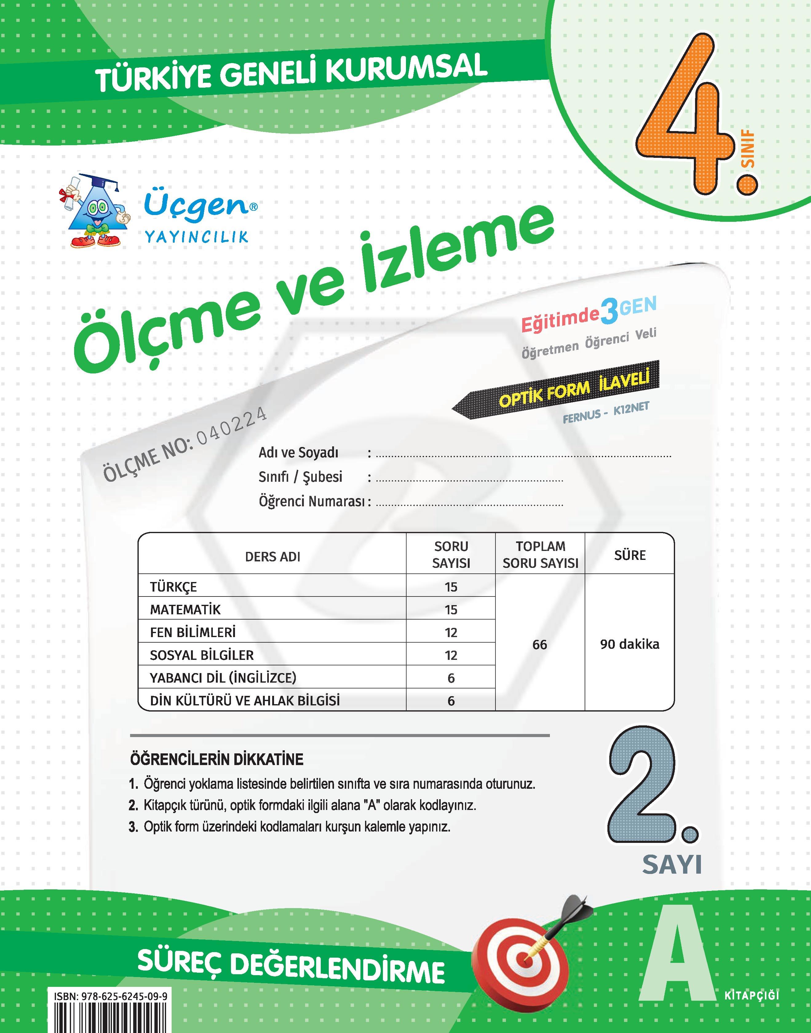 4. Sınıf Kurumsal Ölçme ve İzleme 2. Sayı Deneme - 2024