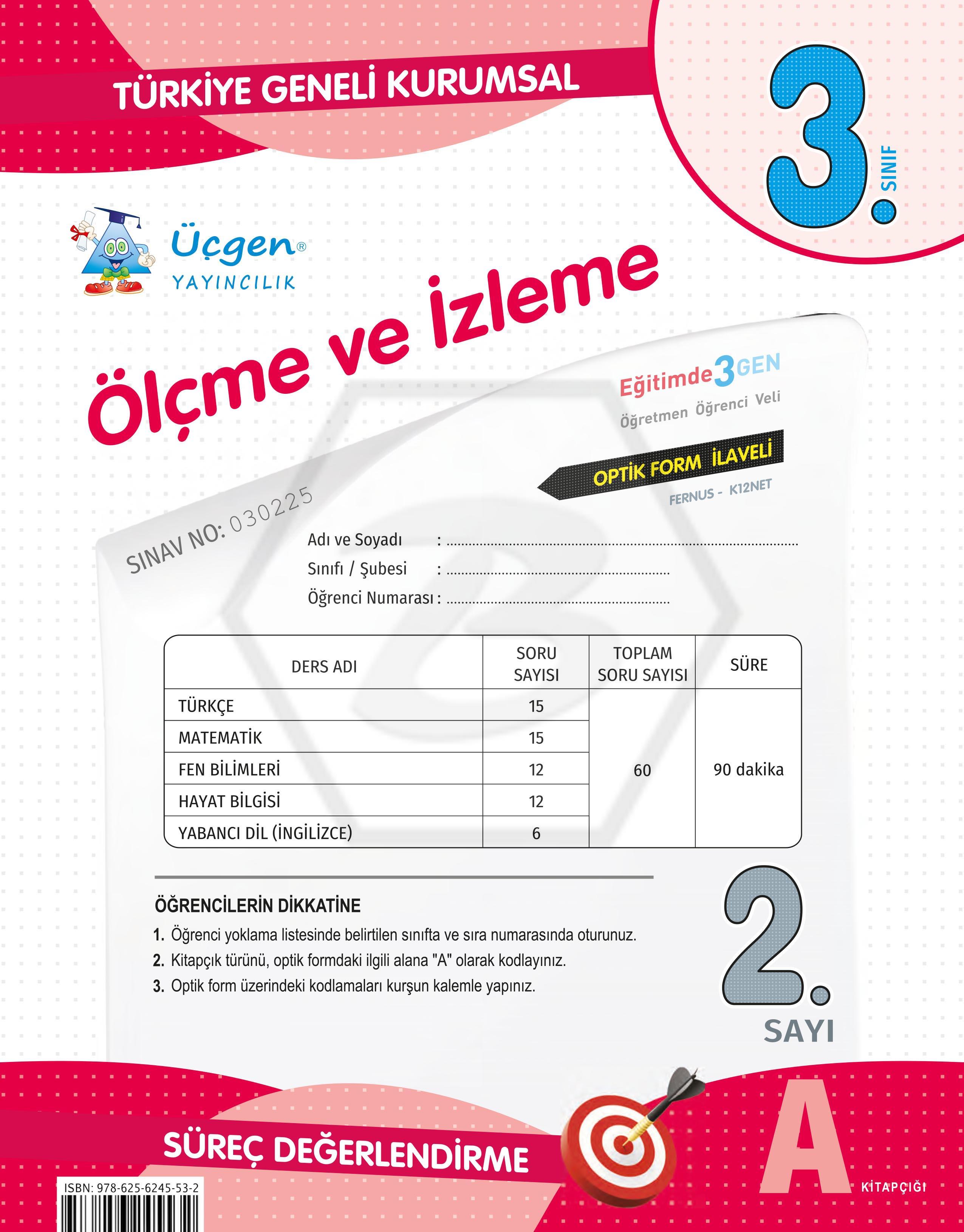 3. Sınıf Kurumsal Ölçme ve İzleme 2. Sayı Deneme - 2025