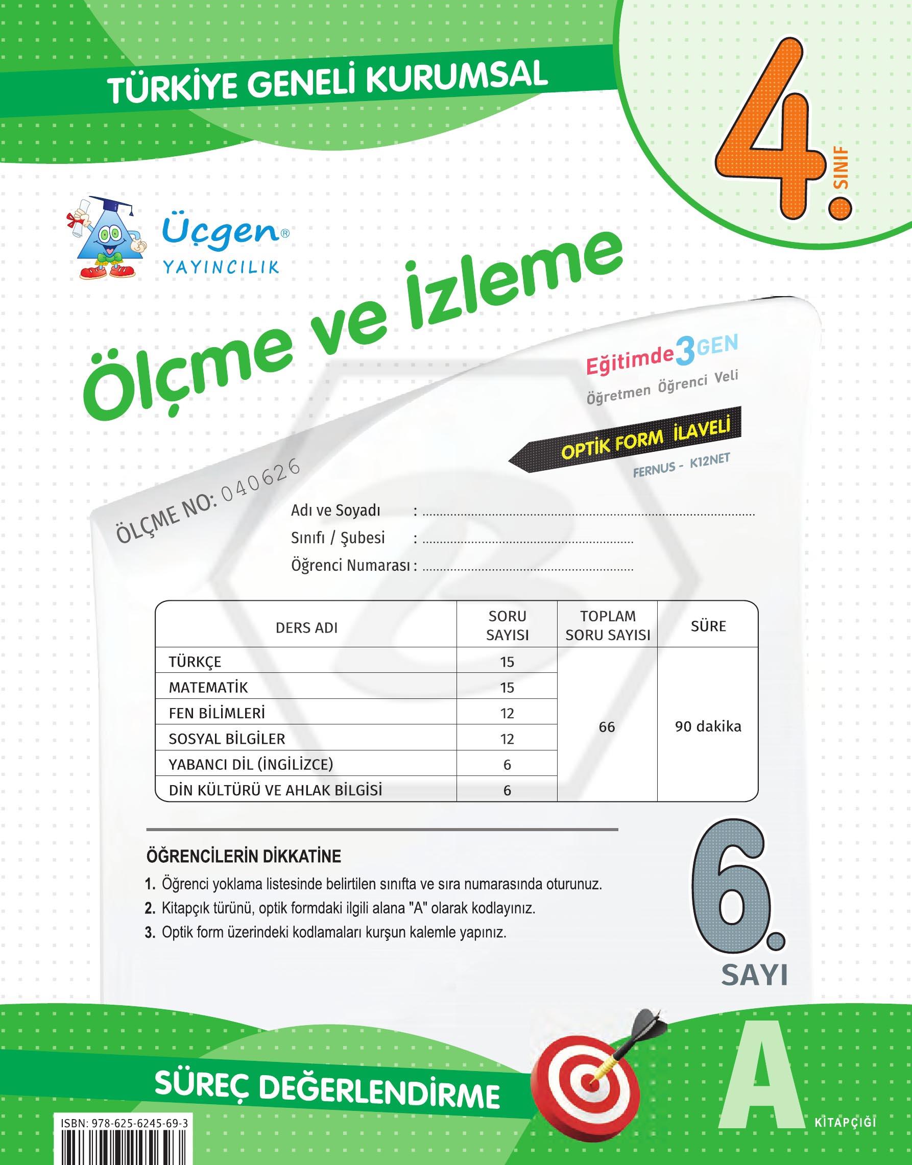 4. Sınıf Kurumsal Ölçme ve İzleme 6. Sayı Deneme - 2026