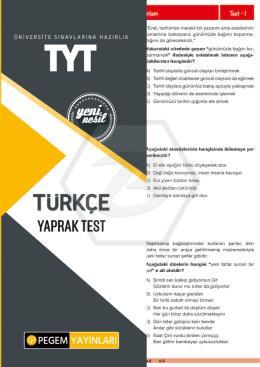 TYT Türkçe Yaprak Test