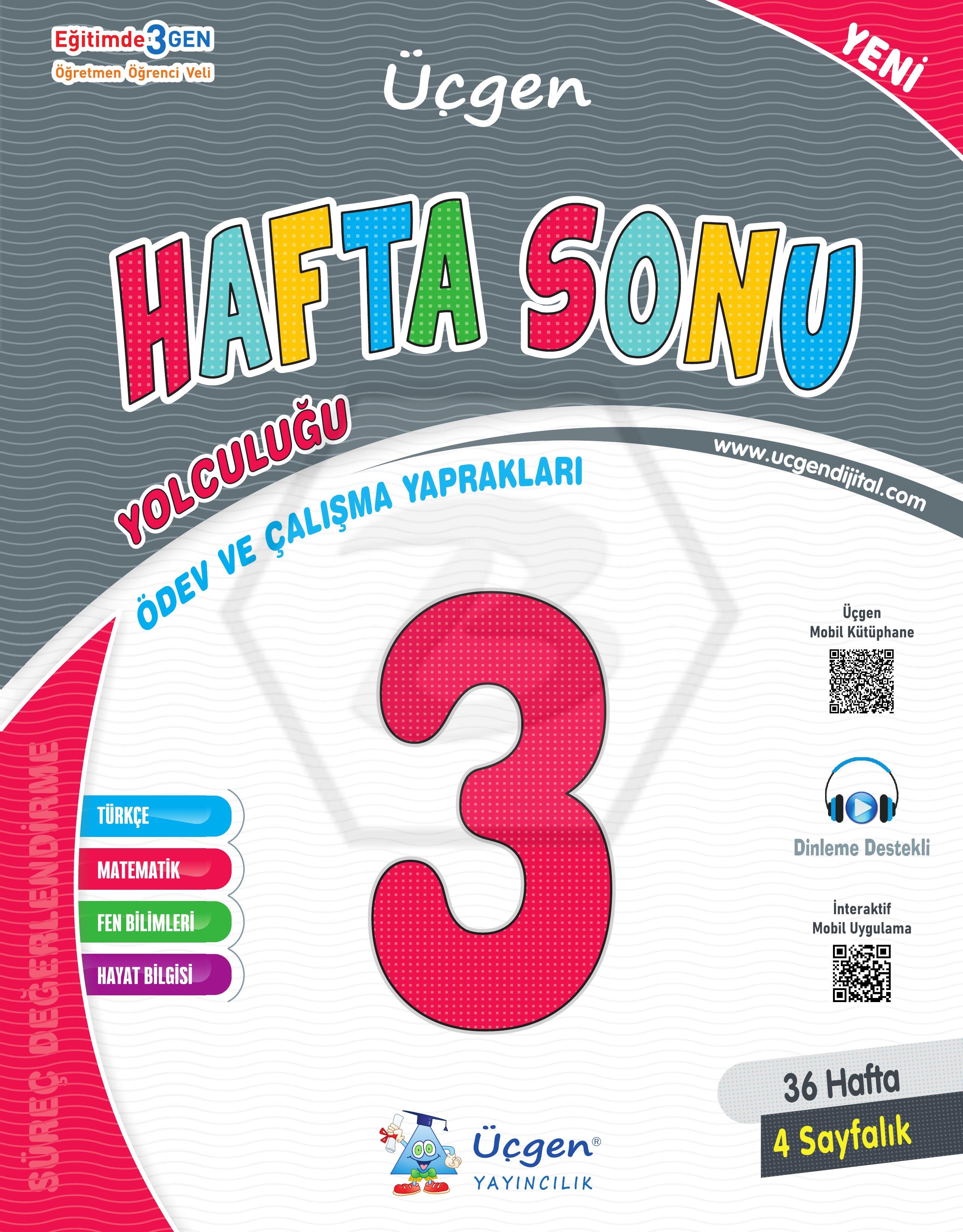 3. Sınıf HAFTA SONU - Ödev ve Çalışma Yaprakları 36 Hafta - 2024