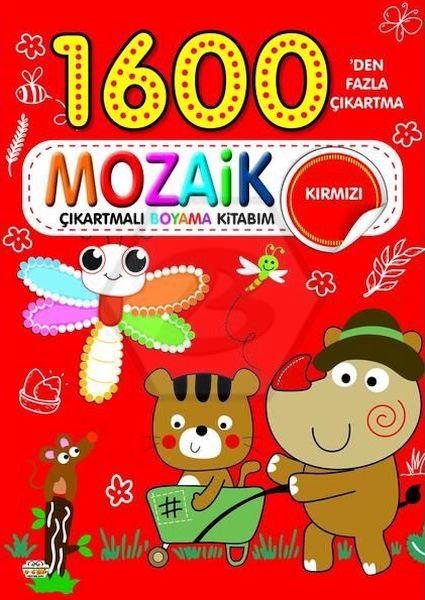 1600 Mozaik - Çıkartmalı Boyama Kitabım - Kırmızı