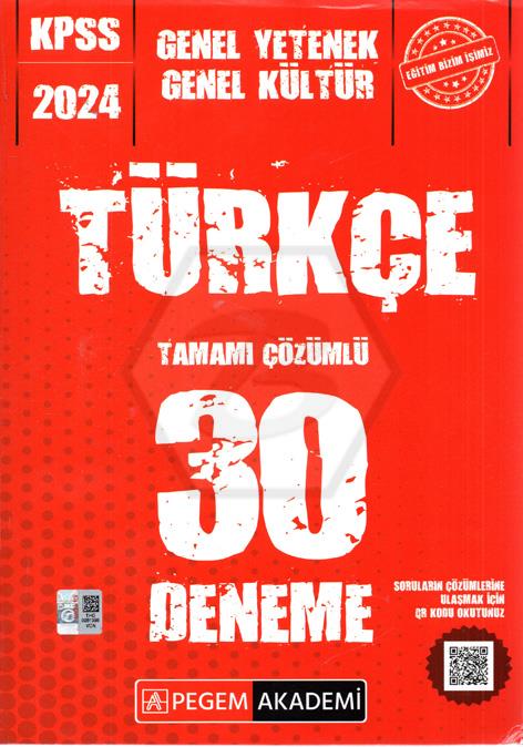 2024 KPSS Genel Yetenek Genel Kültür Türkçe 30 Deneme