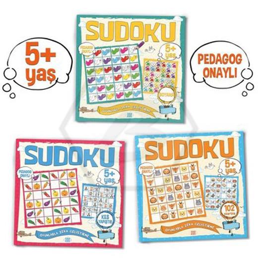 Çocuklar İçin Sudoku Seti - 5+ Yaş - 3 Kitap Takım
