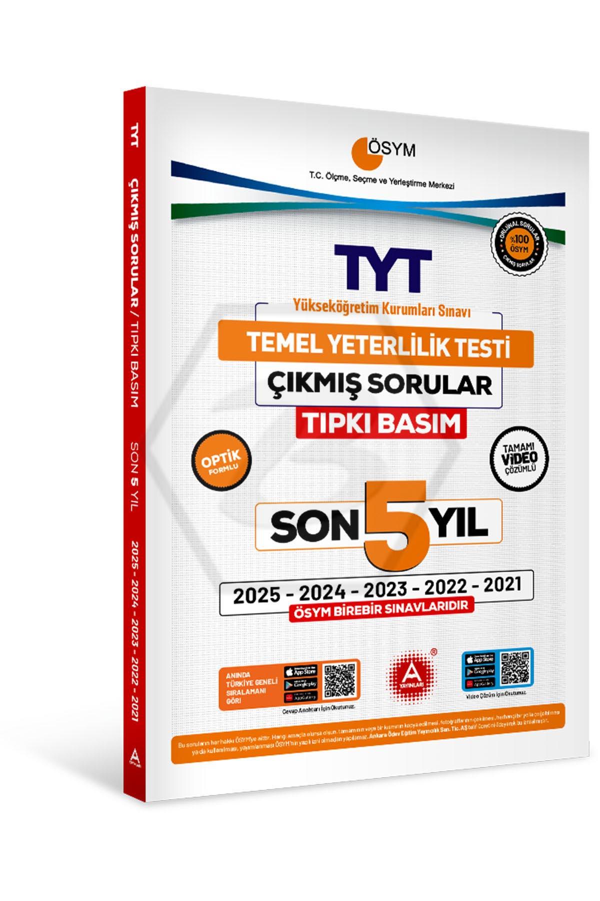 Son 5 yıl TYT Çıkmış Sorular-Tıpkı Basım
