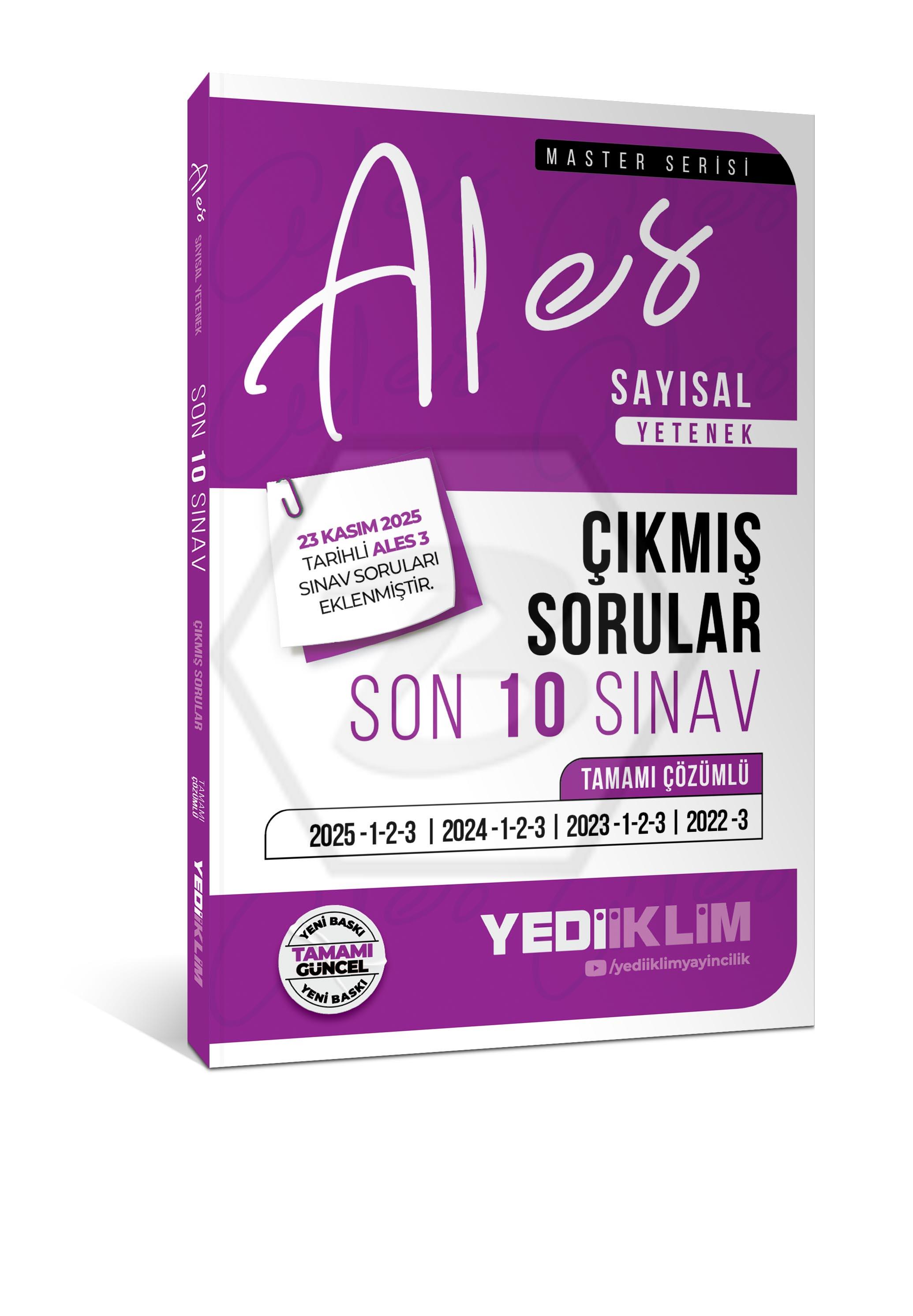 2026 ALES Sayısal Yetenek Tamamı Çözümlü Son 10 Sınav Çıkmış Sorular (23 Kasım 2025 Ales-3 Ekli)