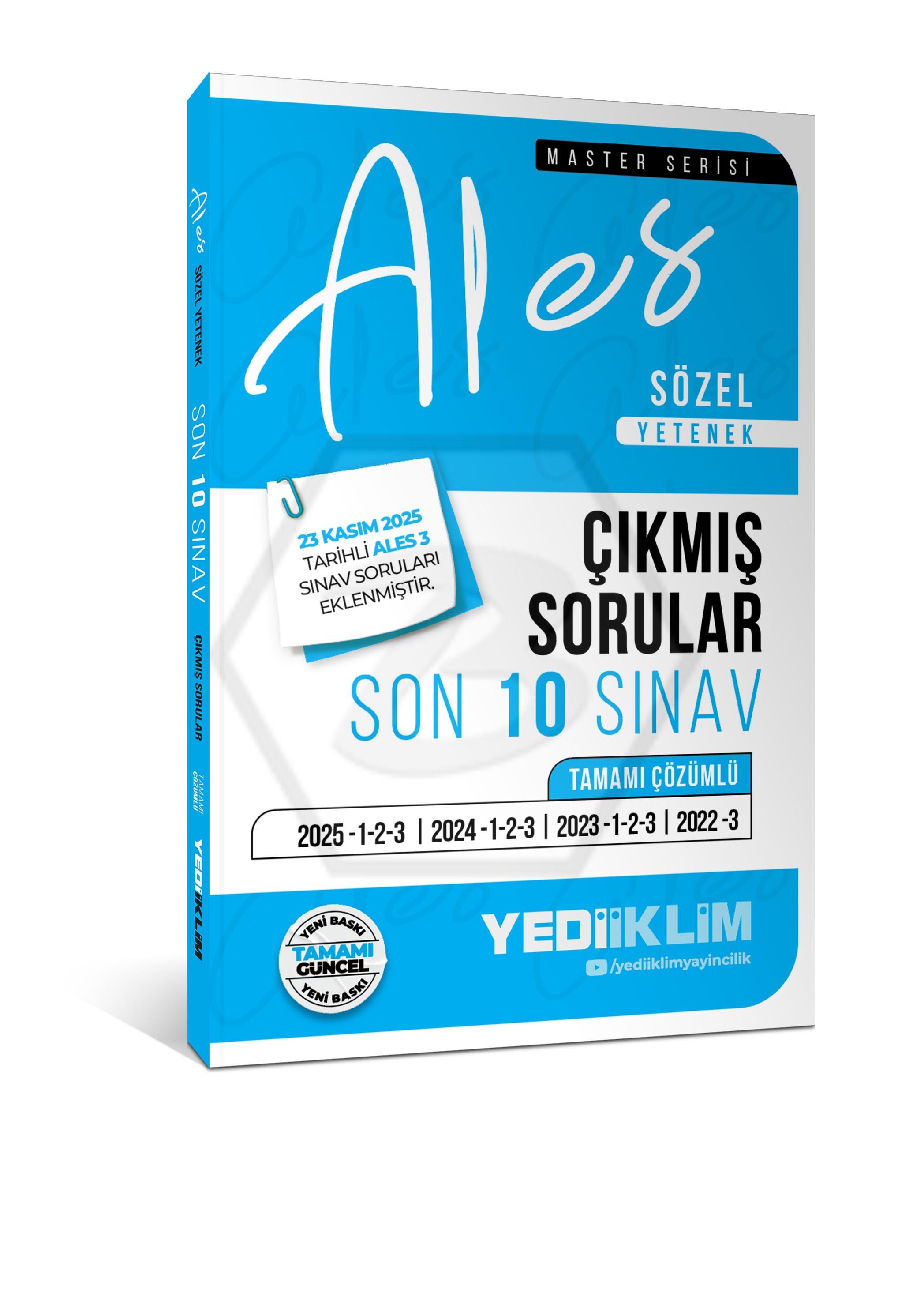 2026 ALES Sözel Yetenek Tamamı Çözümlü Son 10 Sınav Çıkmış Sorular (23 Kasım 2025 Ales-3 Ekli)