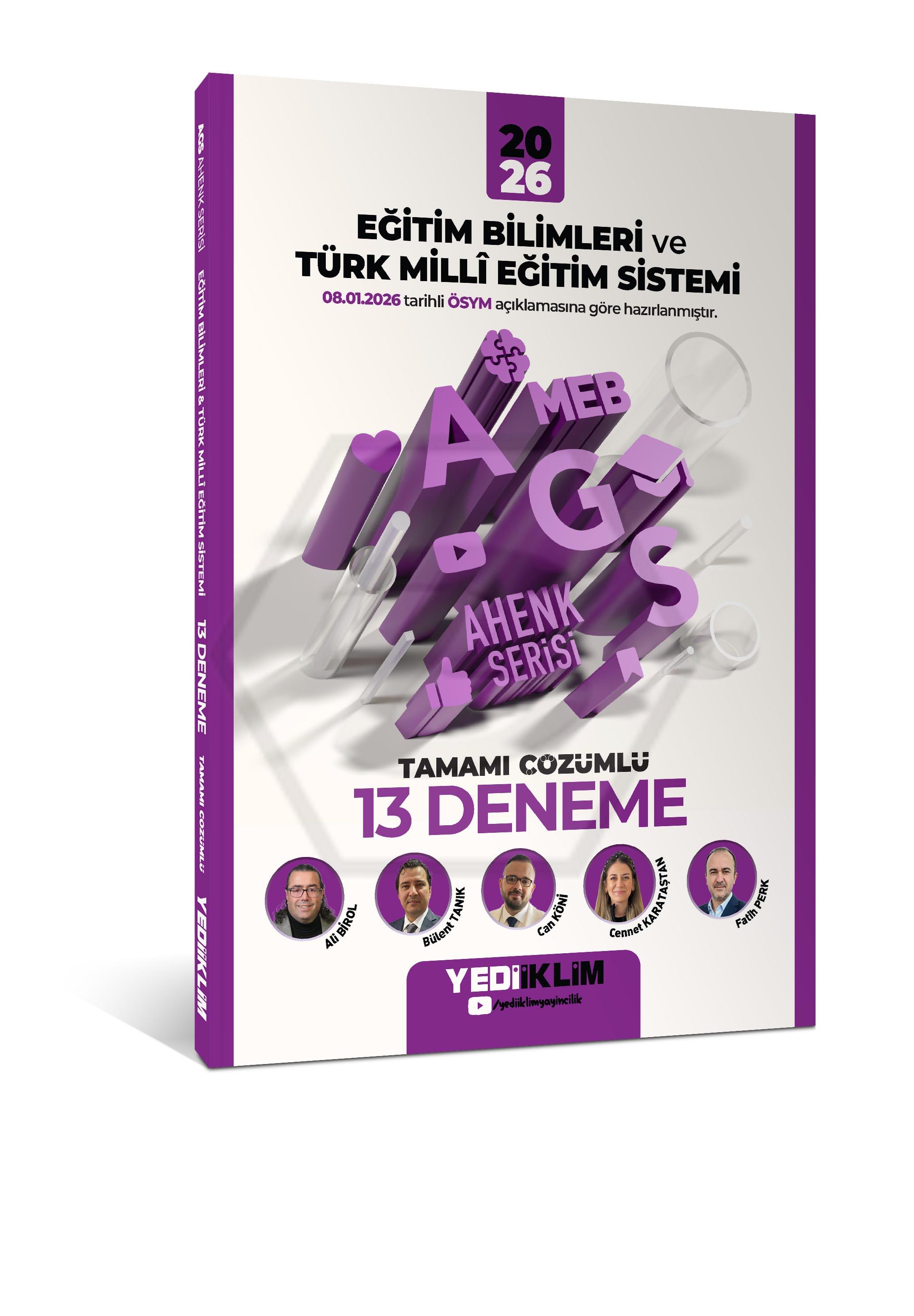 2026 MEB-AGS Ahenk Eğitim Bilimleri ve Türk Milli Eğitim Sistemi Tamamı Çözümlü 13 Deneme (08.01.2026 değişikliğine göre)