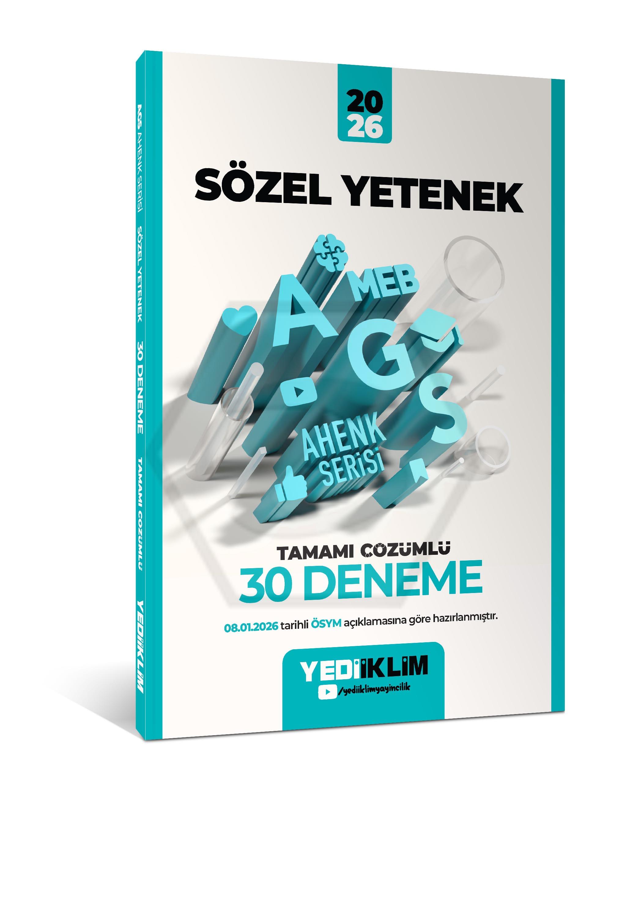 2026 MEB-AGS Ahenk Sözel Yetenek Tamamı Çözümlü 30 Deneme(08.01.2026 değişikliğine göre)
