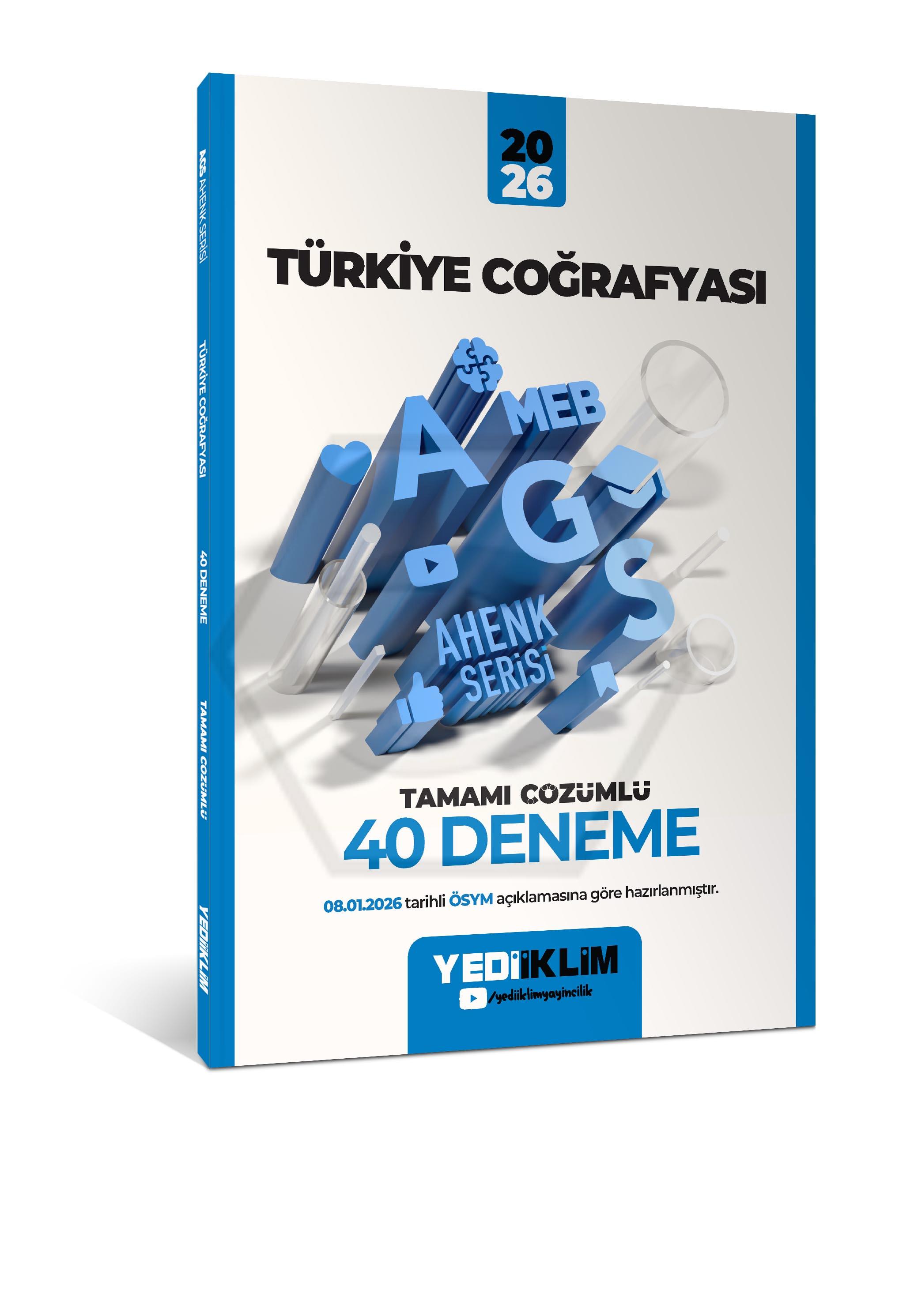 2026 MEB-AGS Ahenk Türkiye Coğrafyası Tamamı Çözümlü 40 Deneme(08.01.2026 değişikliğine göre)