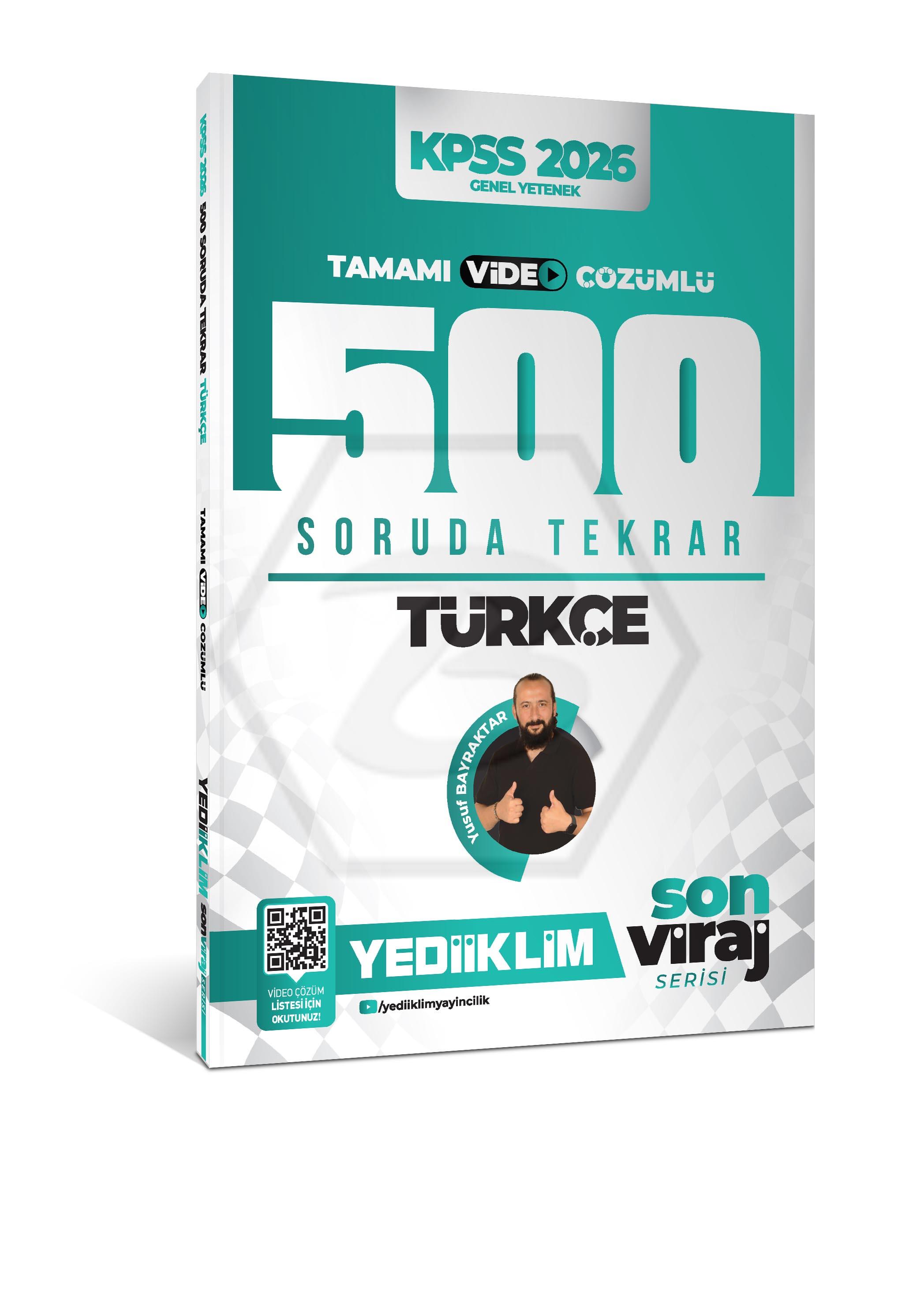 2026 KPSS Son Viraj Serisi Türkçe Tamamı Video Çözümlü 500 Soruda Genel Tekrar Kampı