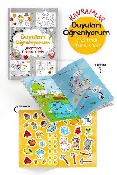 Kavramlar – Duyuları Öğreniyorum – Çıkartmalı Etkinlik Kitabı / 3 Yaş +