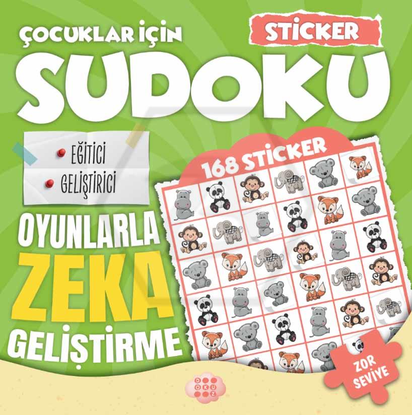 Çocuklar İçin Sudoku - Zor Seviye 2 (Sticker Hediyeli)