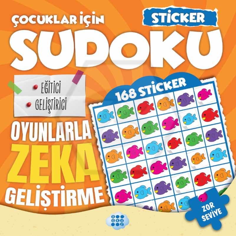 Çocuklar İçin Sudoku - Zor Seviye 3 (Sticker Hediyeli)