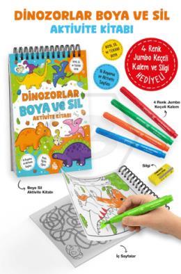Dinozorlar – Boya ve Sil Aktivite Kitabı / 3 Yaş +