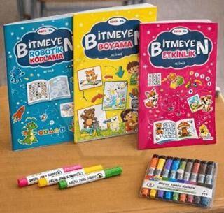 Boya Sil Bitmeyen Boyama 3 Kitap+ Boya Kalem Hediyeli