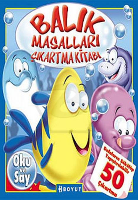 Balık Masalları Çıkartma Kitabı - Oku ve Say - 50 Çıkartma